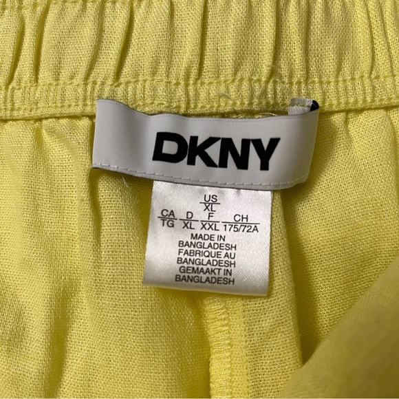 NWT DKNY Linen Blend High Rise Easy Shorts Yellow XL - Picture 8 of 8